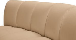 Meridian Furniture Infinity Nine Piece Modular Sectional Camel Velvet Channel Tufted Living Room Sofa 638Camel-9PC