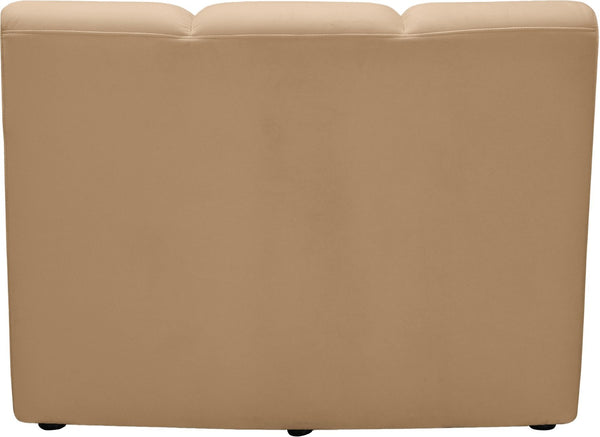 Meridian Furniture Infinity Channel Tufted Velvet Modular Accent Chair for Contemporary Living Room Decor Camel 638Camel-C