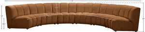 Meridian Furniture Infinity Six Piece Modular Velvet Sectional with Channel Tufting for Open Living 638Saddle-6PC