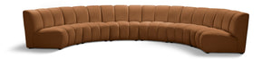 Meridian Furniture Infinity Six Piece Modular Velvet Sectional with Channel Tufting for Open Living 638Saddle-6PC