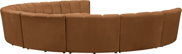 Meridian Furniture Infinity Nine Piece Modular Sectional with Channel Tufted Saddle Velvet Upholstery 638Saddle-9PC