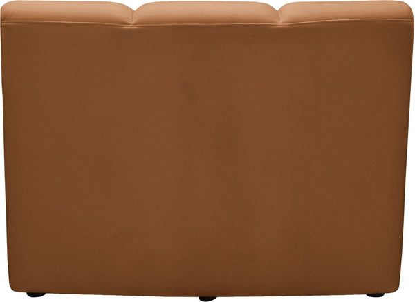 Meridian Furniture Infinity Channel Tufted Velvet Modular Accent Chair for Contemporary Living Room Decor Saddle 638Saddle-C