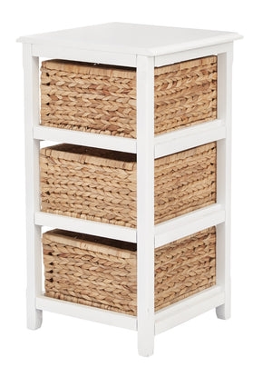 OSP Home Furnishings Seabrook Three-Tier Storage Unit White