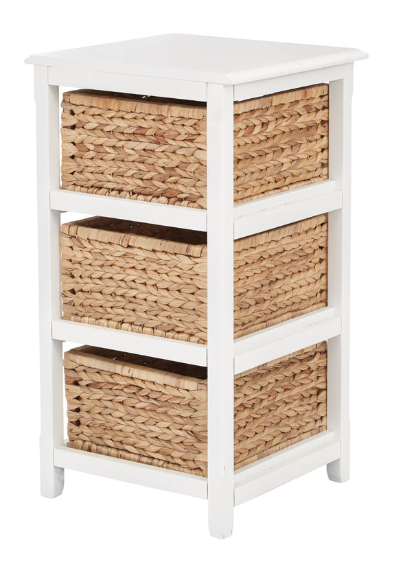 OSP Home Furnishings Seabrook Three-Tier Storage Unit White