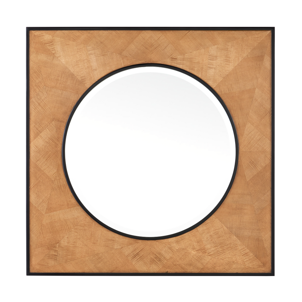 Kallista Taupe Mirror with Black Mahogany Trim and Sycamore Veneer for Elegant Home Décor