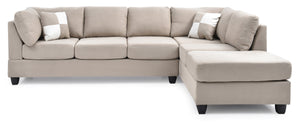 English Elm Malone Modern Microfiber Sectional Sofa with Pocketed Coil & Foam Seating, Removable Backs for EZ Delivery White 27.5 L x 47.5 W x 23 H B078S00531