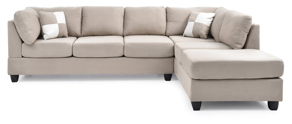 English Elm Malone Modern Microfiber Sectional Sofa with Pocketed Coil & Foam Seating, Removable Backs for EZ Delivery White 27.5 L x 47.5 W x 23 H B078S00531