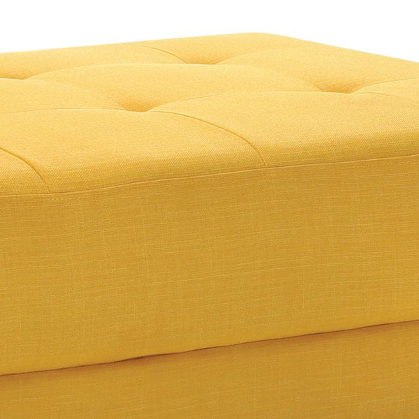 English Elm Contemporary Yellow Fabric Ottoman 16"H x 57"W x 28"D — Bright Versatile Seating, Footrest, No Assembly Needed B078108246