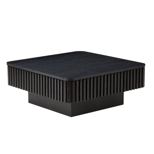 English Elm 35.43 Inch Square Lift Top Coffee Table Wood Veneer Hidden Storage Modern Living Room Black W2582P401472