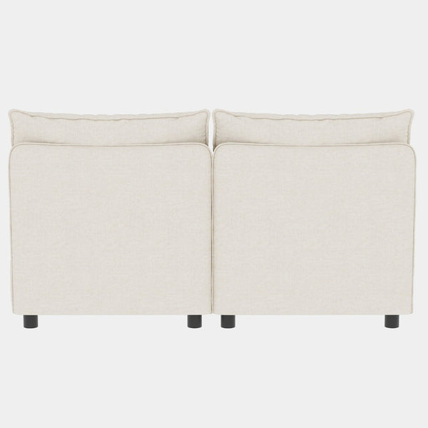 English Elm Love Seat Compact Mid Century Modern Sofa with Hidden Storage for Bedroom or Dorm Beige W680S00138