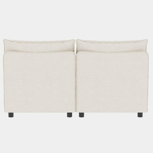 English Elm Love Seat Modular Sectional Sofa with Hidden Storage Mid Century Modern Small Space Beige W680S00137