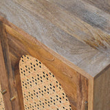 English Elm Solid Wood Rattan Ball Cabinet