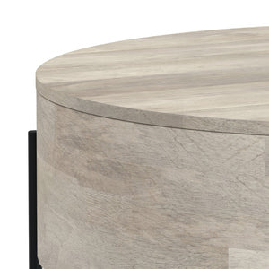 HomeRoots 38" White Round Solid Wood Coffee Table - Elegant, Durable Design for Living Rooms & Offices 639063