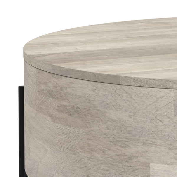 HomeRoots 38" White Round Solid Wood Coffee Table - Elegant, Durable Design for Living Rooms & Offices 639063