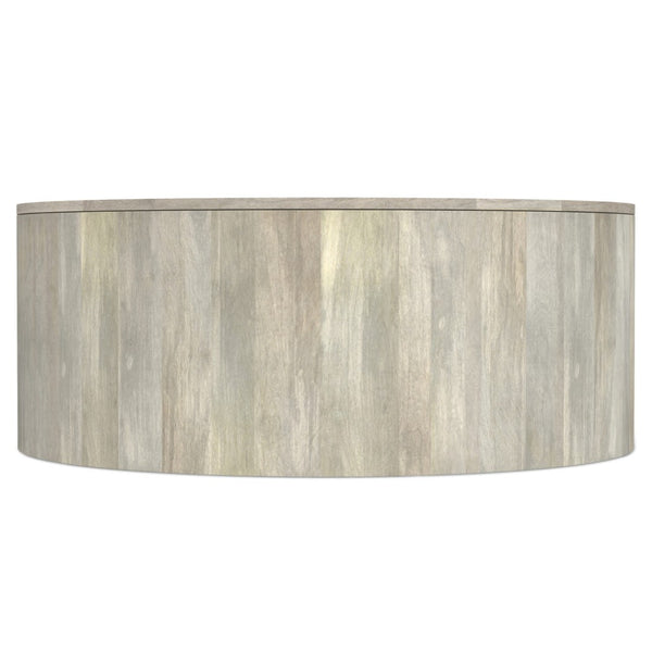 HomeRoots 36" White Solid Wood Round Coffee Table - Modern Minimalist Design for Living Rooms & Offices 639064