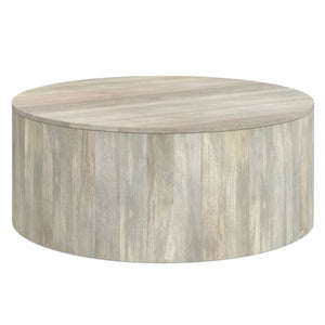 HomeRoots 36" White Solid Wood Round Coffee Table - Modern Minimalist Design for Living Rooms & Offices 639064