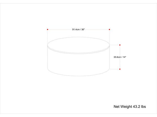 HomeRoots 36" White Solid Wood Round Coffee Table - Modern Minimalist Design for Living Rooms & Offices 639064