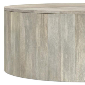 HomeRoots 36" White Solid Wood Round Coffee Table - Modern Minimalist Design for Living Rooms & Offices 639064