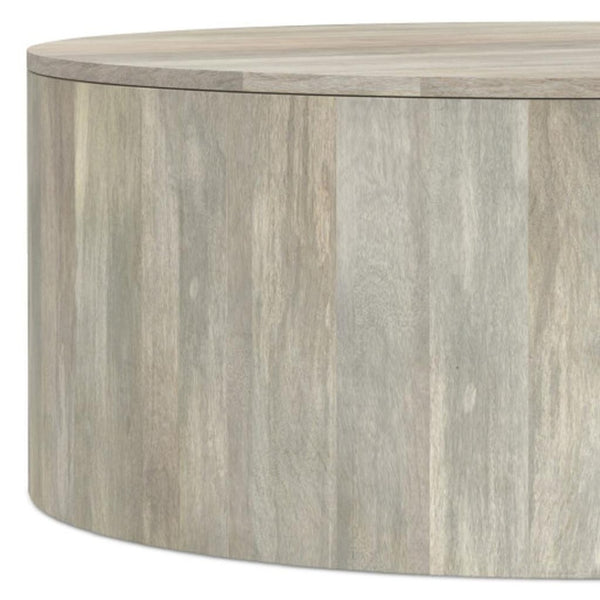HomeRoots 36" White Solid Wood Round Coffee Table - Modern Minimalist Design for Living Rooms & Offices 639064