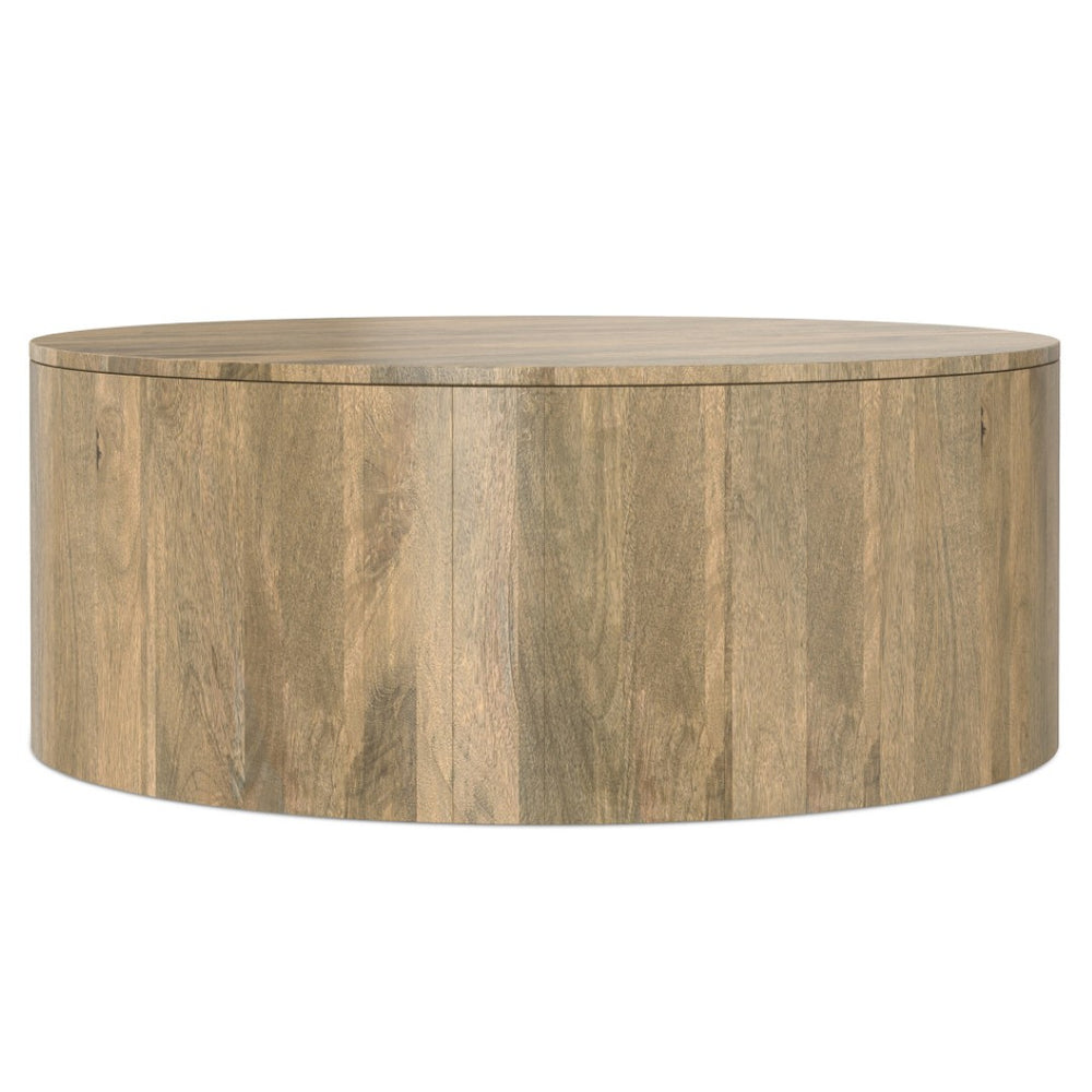 HomeRoots 36" Brown Solid Mango Wood Round Coffee Table - Stylish, Durable, and Perfect for Any Space! 639066
