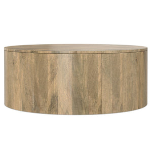 HomeRoots 36" Brown Solid Mango Wood Round Coffee Table - Stylish, Durable, and Perfect for Any Space! 639066