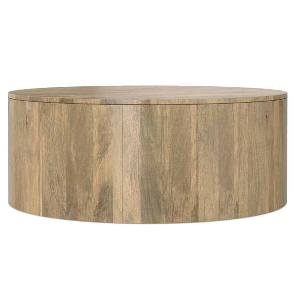 HomeRoots 36" Brown Solid Mango Wood Round Coffee Table - Stylish, Durable, and Perfect for Any Space! 639066