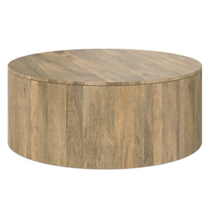 HomeRoots 36" Brown Solid Mango Wood Round Coffee Table - Stylish, Durable, and Perfect for Any Space! 639066