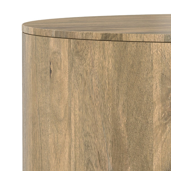 HomeRoots 36" Brown Solid Mango Wood Round Coffee Table - Stylish, Durable, and Perfect for Any Space! 639066