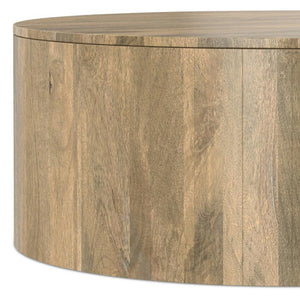 HomeRoots 36" Brown Solid Mango Wood Round Coffee Table - Stylish, Durable, and Perfect for Any Space! 639066