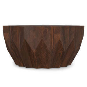 HomeRoots 34" Walnut Solid Wood Free Form Coffee Table - Unique Organic Design for Modern Living Spaces 639067