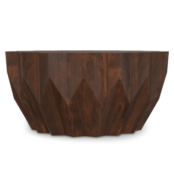 HomeRoots 34" Walnut Solid Wood Free Form Coffee Table - Unique Organic Design for Modern Living Spaces 639067