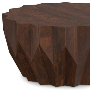HomeRoots 34" Walnut Solid Wood Free Form Coffee Table - Unique Organic Design for Modern Living Spaces 639067