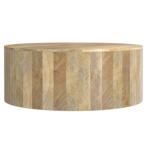 HomeRoots 36" Natural Mango Wood Round Coffee Table - Modern, Versatile Design for Any Living Space! 639069