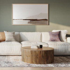 HomeRoots 36" Natural Mango Wood Round Coffee Table - Modern, Versatile Design for Any Living Space! 639069