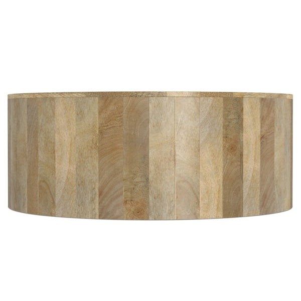 HomeRoots 36" Natural Mango Wood Round Coffee Table - Modern, Versatile Design for Any Living Space! 639069