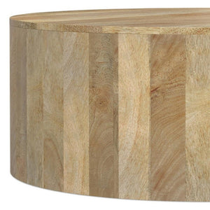 HomeRoots 36" Natural Mango Wood Round Coffee Table - Modern, Versatile Design for Any Living Space! 639069
