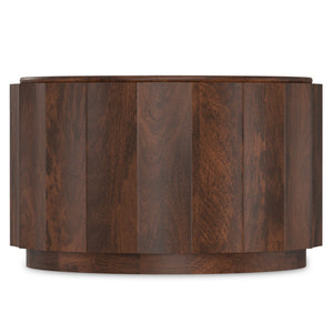 HomeRoots 32" Brown Solid Wood Round Coffee Table - Timeless Design, Durable Craftsmanship, Versatile Home Accent! 639070