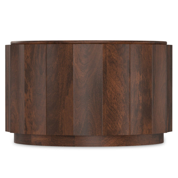 HomeRoots 32" Brown Solid Wood Round Coffee Table - Timeless Design, Durable Craftsmanship, Versatile Home Accent! 639070