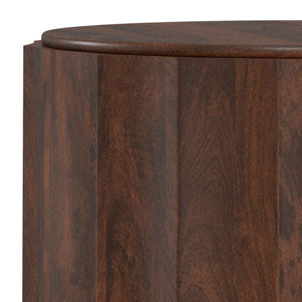 HomeRoots 32" Brown Solid Wood Round Coffee Table - Timeless Design, Durable Craftsmanship, Versatile Home Accent! 639070