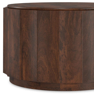 HomeRoots 32" Brown Solid Wood Round Coffee Table - Timeless Design, Durable Craftsmanship, Versatile Home Accent! 639070