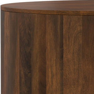 HomeRoots 36" Brown Solid Wood Round Coffee Table - Stylish Centerpiece for Modern Living Rooms & Offices 639071