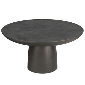 HomeRoots 30" Black Aluminum Round Coffee Table - Modern Minimalist Design for Versatile Living Spaces & Durability 639132
