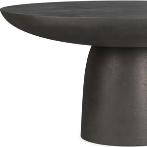 HomeRoots 30" Black Aluminum Round Coffee Table - Modern Minimalist Design for Versatile Living Spaces & Durability 639132