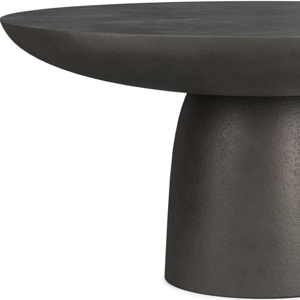 HomeRoots 30" Black Aluminum Round Coffee Table - Modern Minimalist Design for Versatile Living Spaces & Durability 639132
