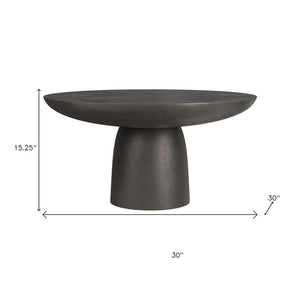 HomeRoots 30" Black Aluminum Round Coffee Table - Modern Minimalist Design for Versatile Living Spaces & Durability 639132