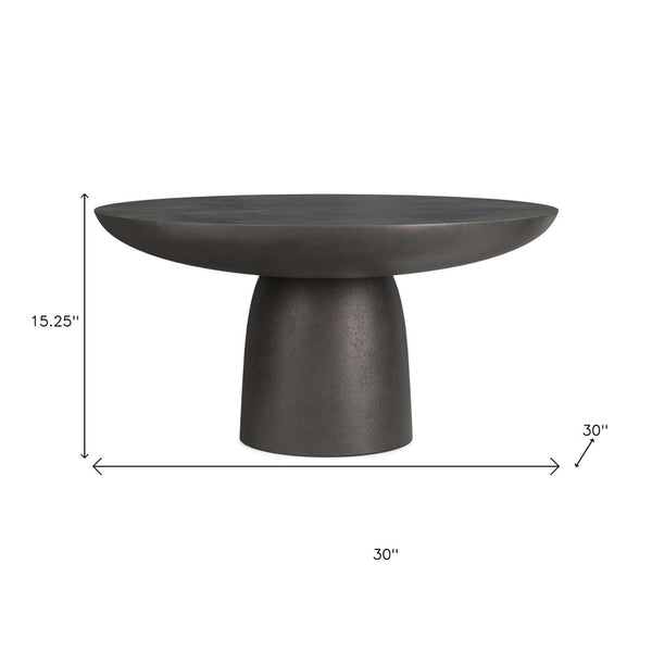 HomeRoots 30" Black Aluminum Round Coffee Table - Modern Minimalist Design for Versatile Living Spaces & Durability 639132