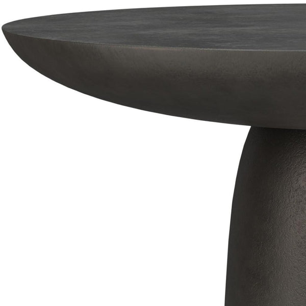 HomeRoots 30" Black Aluminum Round Coffee Table - Modern Minimalist Design for Versatile Living Spaces & Durability 639132