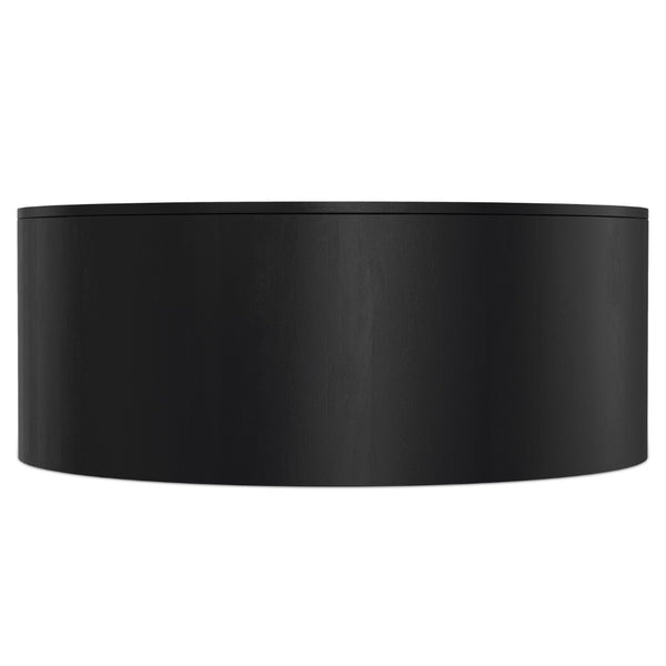 HomeRoots 36" Black Solid Mango Wood Round Coffee Table - Modern, Durable Design for Stylish Living Spaces 639134