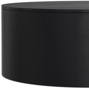 HomeRoots 36" Black Solid Mango Wood Round Coffee Table - Modern, Durable Design for Stylish Living Spaces 639134