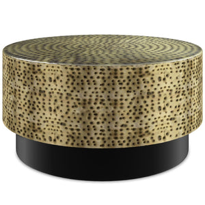 HomeRoots 30" Black Iron Round Coffee Table - Modern, Sleek Design for Living Rooms, Offices & Versatile Spaces 639135